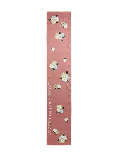 Ralph Lauren Floral-print Silk Scarf In Pink