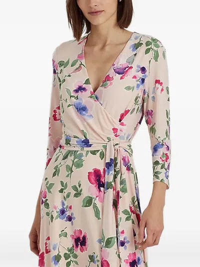 Ralph Lauren Floral-print Wrap Midi Dress In Multi