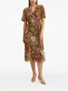Ralph Lauren Floral-print Wrap Midi Dress In Multi