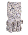 Polo Ralph Lauren Floral Ruffled Midi Skirt In Multicolor Cotton In Multi