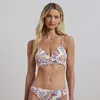 Ralph Lauren Womens Printed Twist Front Underwire Bikini Top Twist Side Hipster Bikini Bottoms