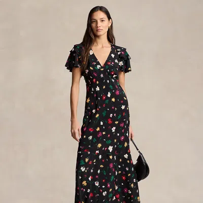 Polo Ralph Lauren Floral Silk Crepe Dress In Whimsy Bouquet | ModeSens