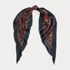 Ralph Lauren Floral Silk Diamond Scarf In Multi