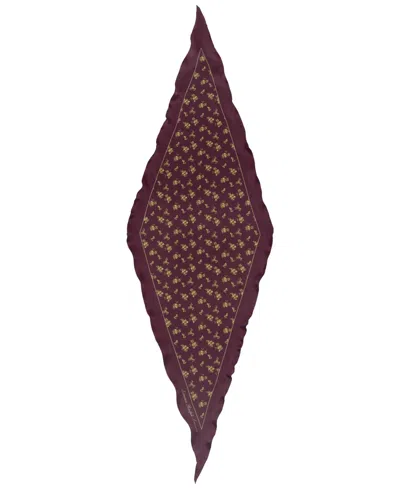 Ralph Lauren Floral Small Diamond Scarf In Dark Garnet