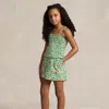 Ralph Lauren Kids' Floral Smocked Cotton Batiste Playsuit In Multi