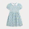 Ralph Lauren Kids' Floral Smocked Cotton Seersucker Dress In Multi