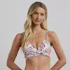 Ralph Lauren Womens Printed Twist Front Underwire Bikini Top Twist Side Hipster Bikini Bottoms In White