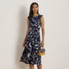 Ralph Lauren Floral Twist-front Jersey Dress In Multi
