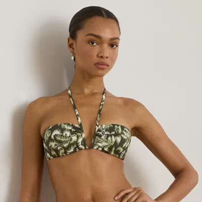 Ralph Lauren Floral V-cutout Bandeau Bikini Top In Multi