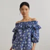 Ralph Lauren Floral Voile Off-the-shoulder Blouse