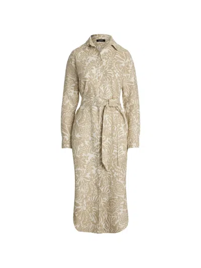 Ralph Lauren Floral-pattern Midi Shirt Dress In Neutral