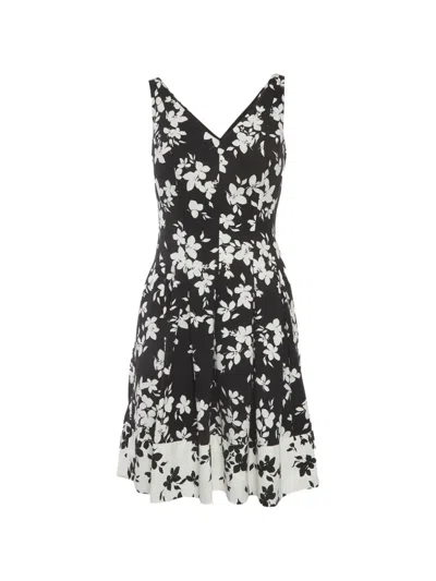 Pre-owned Ralph Lauren Floral-print Sleeveless Mini Dress In Black