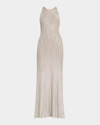 RALPH LAUREN FOIL-PRINT SLEEVELESS OPEN-BACK DRESS