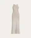 Ralph Lauren Foil-print Sleeveless Open-back Dress In White