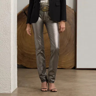 Ralph Lauren Foiled 750 Straight Ankle Jean In Asteroid In Gray