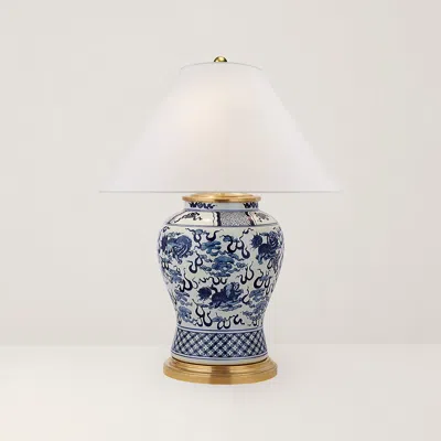 Ralph Lauren Foo Dog Medium Table Lamp In Blue