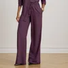 Ralph Lauren Foulard-print Crepe Wide-leg Pant In Purple