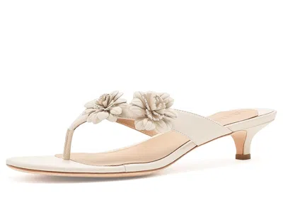 Ralph Lauren Francesca Floral-trim Nappa Sandals In White