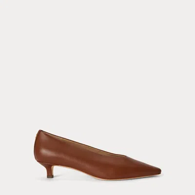 Ralph Lauren Francesca Nappa Leather Pump In Lauren Tan