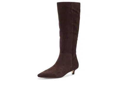 Ralph Lauren Francesca Sheep-suede Tall Boot Heels Women's Boots Chestnut Brown: 6 B - Medium