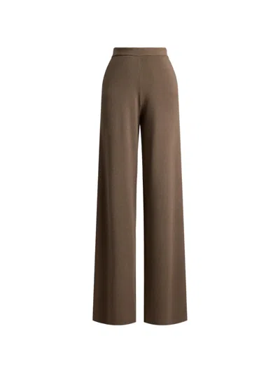 Ralph Lauren Francesca Straight-leg Trousers In Brown
