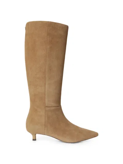 Ralph Lauren Francesca Suede Boots In Neutral