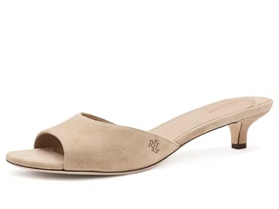 Ralph Lauren Francesca Suede Mule Sandals Women's Sandals Tan: 8 M In Neutral