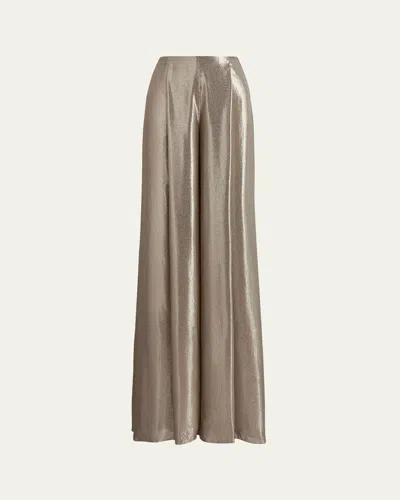 Polo Ralph Lauren Franncis Striped Metallic Chiffon Pants In Grey