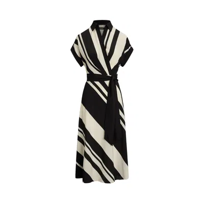 Ralph Lauren Fratillio Short Sleeve Day Dress In Black