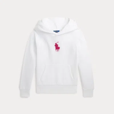 Ralph Lauren Kids' Polo Pony Embroidered Hoodie In White