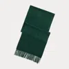 Ralph Lauren Fringe Cashmere Scarf In Green