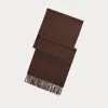 Ralph Lauren Fringe Cashmere Scarf In Brown