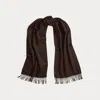 Ralph Lauren Fringe-trim Cashmere Scarf In Brown