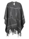 Ralph Lauren Fringed-detail Cape In Gray