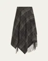Ralph Lauren Dark Grey Check Pattern Wrap Skirt In Multi