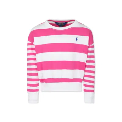 Ralph Lauren Kids' Fuchsia Sweatshirt For Girl With Horse