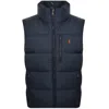 Ralph Lauren Full Zip Gilet Navy In Multi