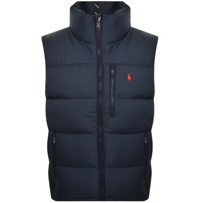 Ralph Lauren Full Zip Gilet Navy In Multi