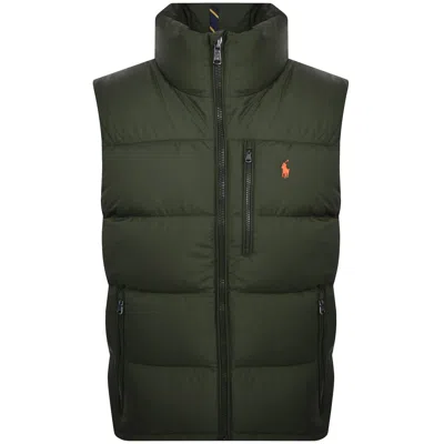 Ralph Lauren Full Zip Gilet Olive Green