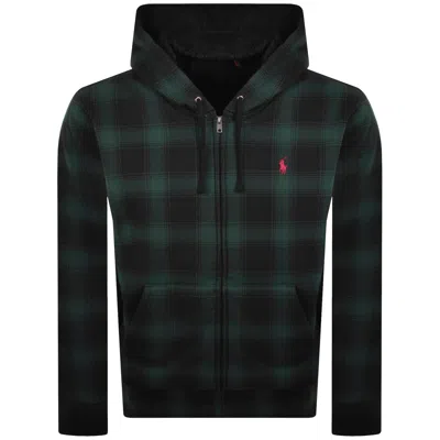 Ralph Lauren Full Zip Plaid Hoodie Green