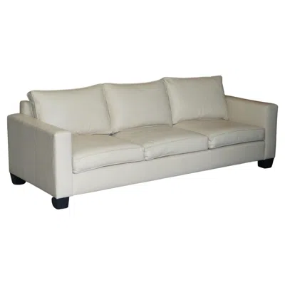 Pre-owned Ralph Lauren Fully Restored  Graham 3-4 Seater Leather Sofa Hardwood In Brown