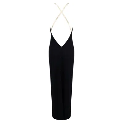 Pre-owned Ralph Lauren F/w 1996  Collection Prototype Black Stretch Leather Backless Gown 8