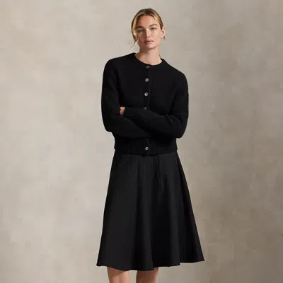 Ralph Lauren Gabardine A-line Skirt In Black