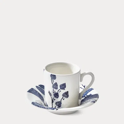 Ralph Lauren Garden Vine Espresso Cup & Saucer In Indigo In Blue