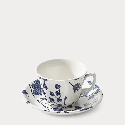 Ralph Lauren Garden Vine Teacup & Saucer In Blue