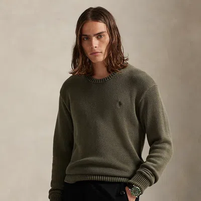 Ralph Lauren Garment-dyed Cotton Sweater In Green