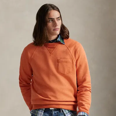 Ralph Lauren Garment-dyed Fleece Sweatshirt In Orange
