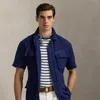 Ralph Lauren Garment-dyed Slub Linen Overshirt In Newport Navy