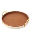 Polo Ralph Lauren Neutral Garrett Leather Tray In Saddle Leather