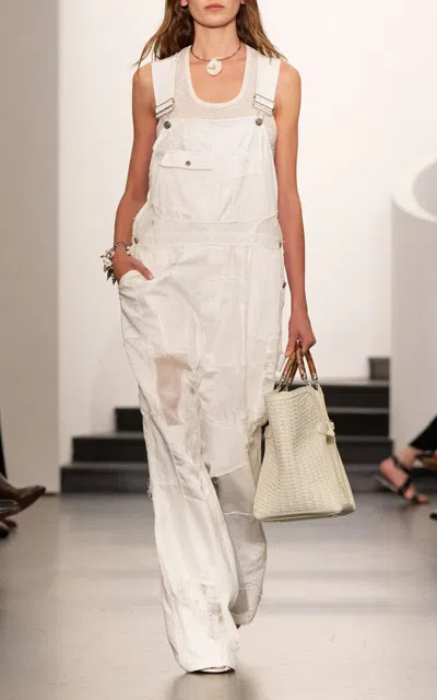 Ralph Lauren Garrick Paneled Denim Overalls In White